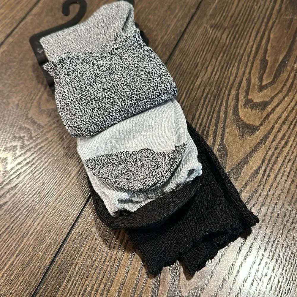 Cuddl Duds Plushfill 3-Pack Midweight Scallop Crew Socks NEW Black